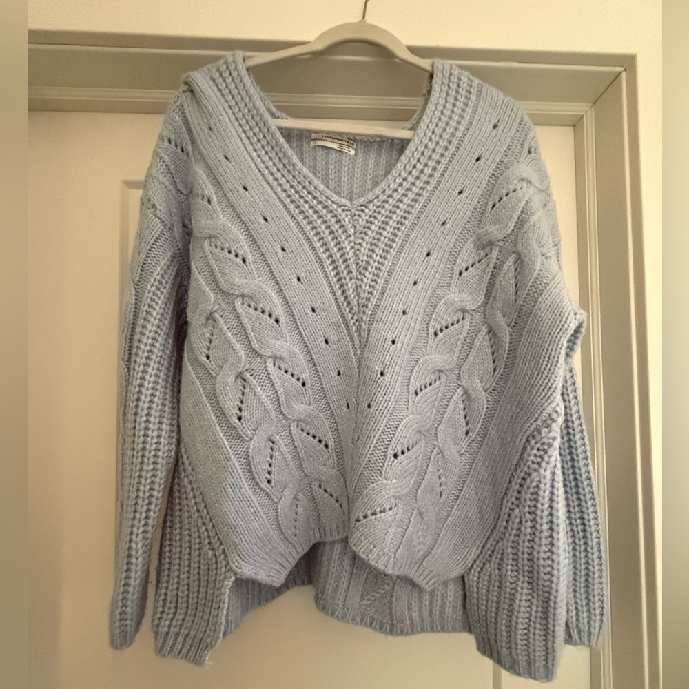 Light Blue Cable Knit Sweater